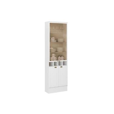 Imagem de Cristaleira Sala Jantar Bella 2615 c/ 4 Portas 2 de Vidro 70cm Branco 