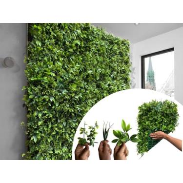 Imagem de 5 Painéis Decorativos de Folhas Artificiais Realistas Placa de Folhage