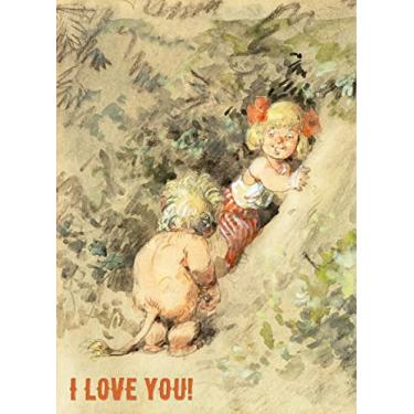 Imagem de PIXILUV Cartão de felicitações I LOVE YOU ~ With Love Vintage Funny Adult Catroon ~ Little Troll Couple