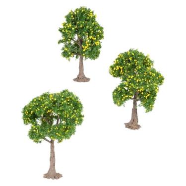 Imagem de EHJRE 3x Árvores em miniatura Mini Árvore de paisagem Árvore em miniatura de paisagem para decoração de jardim de fadas, árvores Frutíferas Amarelas