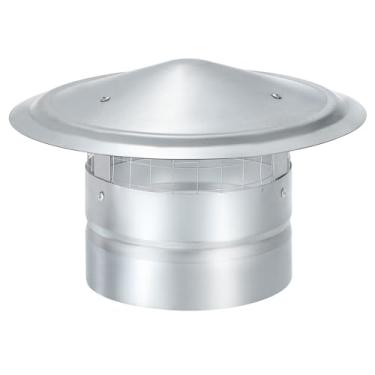Imagem de YOKIVE 1 peça de tampa de chaminé redonda de 17 cm, tampa de chaminé superior de cone de ferro galvanizado com tela | Tampa de tubo de fogão, ótimo para teto de combustão de ventilação externa