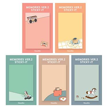 Imagem de Monolike Memories Ver.2 Sticky-it – Conjunto de 5 peças de bloco de notas autoadesivo 30 folhas