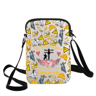 Imagem de G2TUP Funny Lineman Famliy Bolsa tiracolo Lineman Eletricista Presente I'm Just A Women Who Loves Her Lineman Bolsa de ombro, Lineman Cb