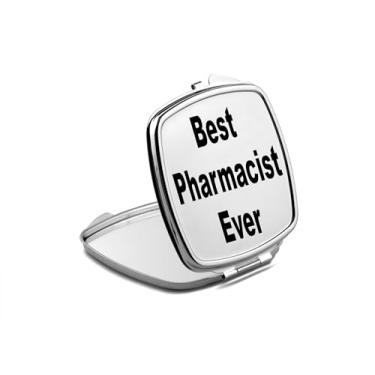 Imagem de SpreadPassion Espelho compacto de farmacêutico, amante de presente de farmacêutico, melhor espelho fotográfico de todos os tempos, espelho de maquiagem de viagem pequeno espelho portátil, espelho de