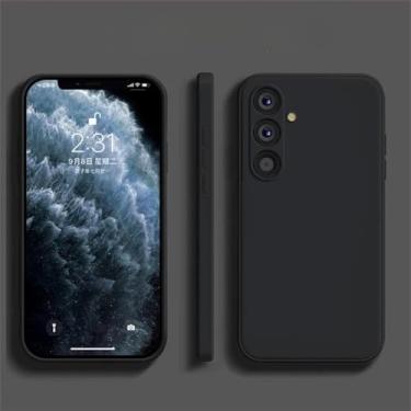 Imagem de Capa de silicone líquido para Galaxy S24 23 23 22 21 para Samsung Galaxy S24 Plus S23 Ultra S22 S20 FE A54 53, preta, para Galaxy S22 Ultra