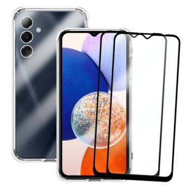 Imagem de Capa Capinha Case Anti Shock Slim Compatível Samsung Galaxy A14 e 2 Pelicula de Vidro 3d Cobre Toda Tela