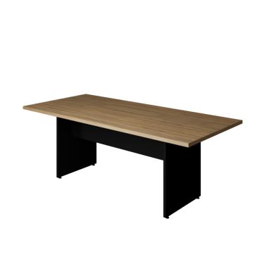 Imagem de Mesa Reunião Retangular c/ pé Painel ATC30 - Macadamia/Preto
