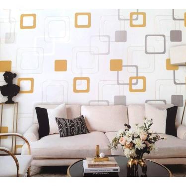 Imagem de Papel De Parede Oba Quadrados Ob70502r Tam. 4m² Papel De Parede Oba Quadrados Ob70502r