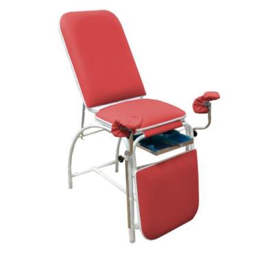 Imagem de Mesa Maca de Exame Ginecológico Hospitalar Com Gaveta Vermelha - Metal