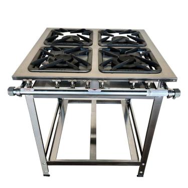Imagem de Fogão Industrial 4 Bocas Cefaz Linha Diamond Inox 304 Baixa Pressão I304-CFZD-015