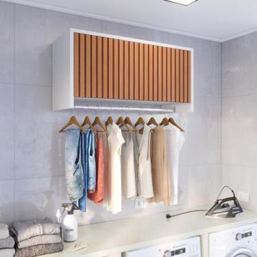 Imagem de Armário Suspenso Delta Lavanderia com Cabideiro e Porta Moderno - Move