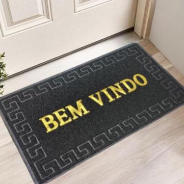 Imagem de Tapete Capacho Bem Vindo Emborrachado Antiderrapante Para Porta - Mate