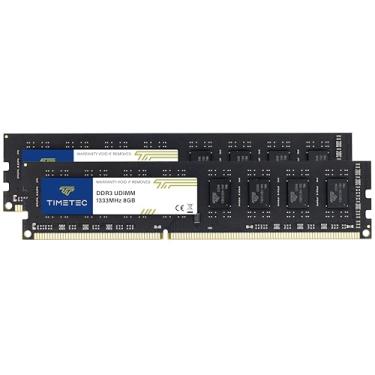 Imagem de Timetec Kit de 16 GB (2 x 8 GB) DDR3 / DDR3L 1333MHz PC3-10600 Non-ECC Unbuffered 1,5 V / 1,35 V CL9 2Rx8 Dual Rank 240 pinos UDIMM PC Desktop Memory RAM Upgrade (kit de 16 GB (2 x 8 GB))