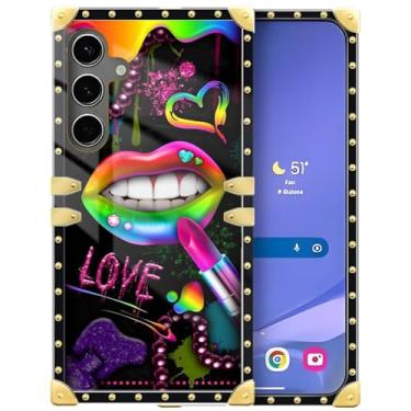 Imagem de Yuning419 Capa compatível com Samsung Galaxy S25 Plus, capas de batom para meninas e mulheres, capa protetora rígida de policarbonato TPU macio de luxo macio à prova de choque para Samsung Galaxy S25