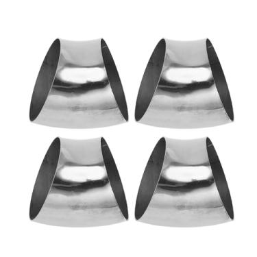 Imagem de Motoforti 4 peças 45 graus mandril curva cotovelo carro modificado tubo de escape tubulação 11.3 cm espessura OD 1,5 mm/16GA 114x140x1,5 mm aço inoxidável 304 tom prata