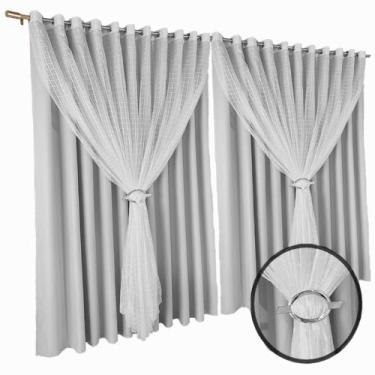 Imagem de cortina apartamento blackout Fiori sala 2,80 x 2,30 bege - Bravin Cort