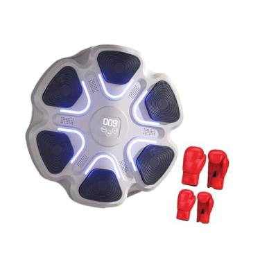 Imagem de Vaveren Música Máquina de boxe parede de parede de alvo Ponte para adultos Crianças de boxe eletrônico Target para treino de karatê, W Adult Kids Gloves