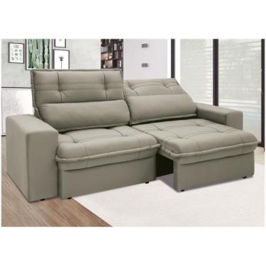 Imagem de Sofá 4 Lugares Retrátil Reclinável Suede Palatino Linoforte, Capuccino
