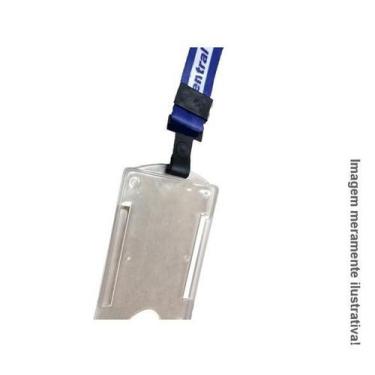 Imagem de Porta Crachá Rígido + Prendedor Plástico + Fixador Plástico (Branco) -