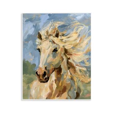 Imagem de Stupell Industries Design de arte de parede de crina de cavalo varrido pelo vento por Victoria Barnes, 28 x 35 cm