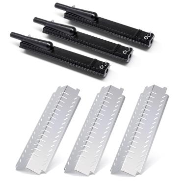 Imagem de Adviace Peças de reposição para churrasqueira Charbroil 463240904 463251605 463251505, queimador e escudo térmico para Char-Broil, peças de reposição para grelha Front Avenue