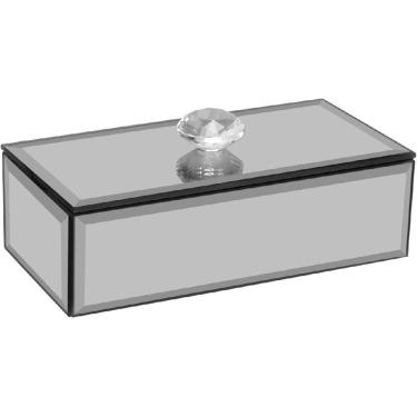 Imagem de PORTA JOIAS CAIXA ORGANIZADORA DECORATIVA ESPELHADO MDF 5x6x14cm