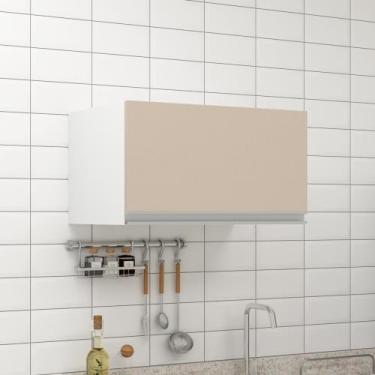 Imagem de Armário aéreo 70cm Porta Basculante Bege e Branco - Unittà Móveis