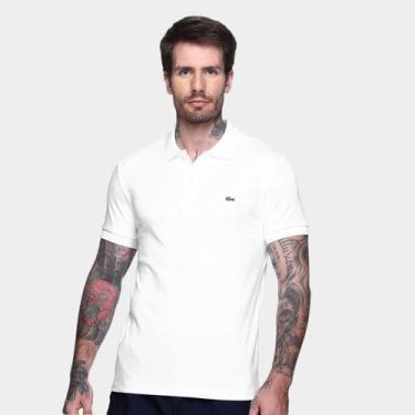 Imagem de Camisa Polo Lacoste Regular Fit Algodão Leve Masculina, Branco, GG