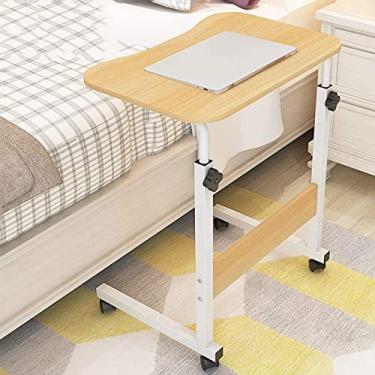 Imagem de Mesa de cabeceira portátil ajustável em altura com rodas para auxiliar na mobilidade de idosos – mesa de cabeceira, superfície de escrita para cama ou cadeira de rodas
