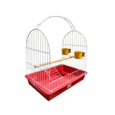 Imagem de Poleiro Para Calopsita Com Comedouro - Gaiolas Monaco, Vermelho