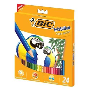 Imagem de Lápis de Cor Sextavado BIC Evolution 24 Cores