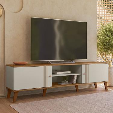 Imagem de Rack Denver 1,80cm Off White Nature Peternella Móveis