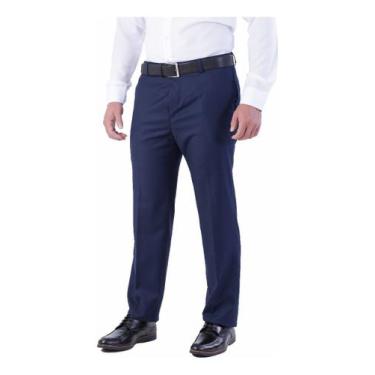 Imagem de Calça Social Masculina Amil Alfaiataria Não Amassa 1851, Azul, Marinho