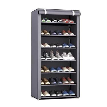 Imagem de Organizador de sapatos Sapateira Simples Prateleira de Sapatos de Tecido Multifunções 7 Camadas Armário de Sapatos Organizador de Sapatos Rack de Sapatos Prateleira de Armazenamento com Capa