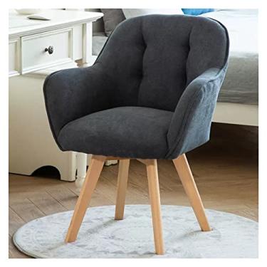 Imagem de Cadeira de mesa poltrona moderna de veludo cadeira de escritório com rotação de 360° cadeira giratória estofada com pernas de madeira cadeira de vaidade para sala de estar quarto estudo (cor: rosa
