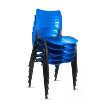 Imagem de Kit 4 Cadeira Prisma Iso Fixa Igreja Recepção Sala Espera - Sintonia F