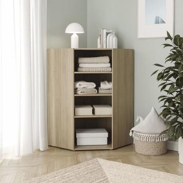 Imagem de Guarda-roupa Modular Canto Oblíquo 120cm Frame Cabecasa Madeiramadeira Acácia