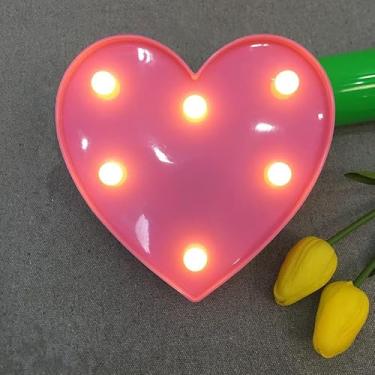Imagem de Ilumine as letras, LAMP logótipo Small Size Plastic letter LED letter LAMP Night letter Family Party Bar Wedding Festival Decoração (coração rosa)