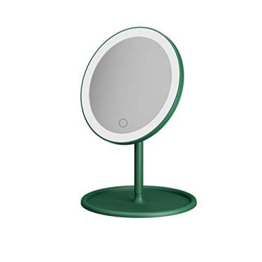 Imagem de TLTDSMY Espelho de maquiagem de LED para mesa com luz de penteadeira de mesa, luz de enchimento, portátil, dobrável, luz de maquiagem, pequeno espelho de maquiagem para presente