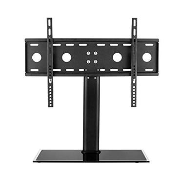 Imagem de Suporte de TV para mesa giratória universal para mesa giratória de 81 a 55 cm, suporte de pedestal ajustável de altura com base de vidro temperado comporta até 60 kg máx. 100 x 100/3 (preto G)