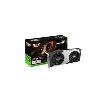 Imagem de Placa de Vídeo Inno3D RTX 5070 Twin X2 OC NVIDIA GeForce, 12GB, GDDR7, 2542MHz, Blackwell, Ray Tracing, DLSS 4 - N50702-12D7X-195064N
