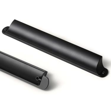 Imagem de Goo-Ki Pacote com 6 puxadores de copo de armário preto puxador de gaveta 7,56" (192 mm) c-c ferragens de cozinha, barra de liga de zinco moderna alças pretas para armário guarda-roupa banheiro, 9628MB