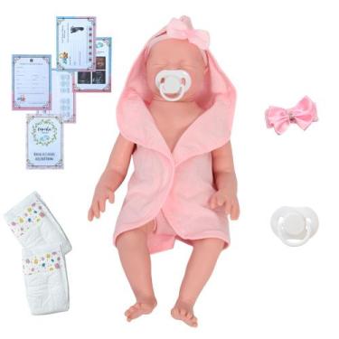 Imagem de Bebe Reborn 100% Silicone Princesa Com Acessórios Banho - Cegonha Rebo