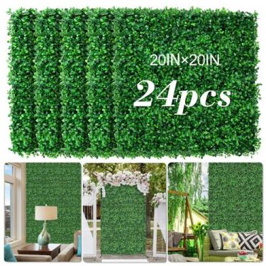 Imagem de Parede de grama artificial AOKIE 20x20 polegadas com 24 coberturas de 