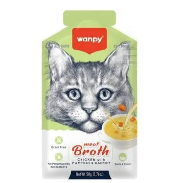 Imagem de Petisco para gato wanpy sopa sabor frango com abobora e cenoura 50g