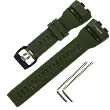 Imagem de Pulseira de substituição de silicone macio para Casio GBD-100 masculina acessórios de relógio (verde militar)