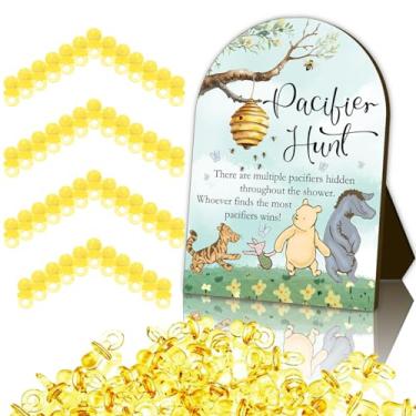 Imagem de Jogos de chá de bebê Ursinho Pooh - Atividades de Chupeta de Festa de Chá de Bebê - Winnie Baby Welcome Games, Lembranças de Festa, Jogos de Revelação de Gênero