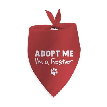 Imagem de Adopt Me I'm a Foster Bandanas para cães recém-adotados menina menino cão bandana para cães grandes, médios pequenos cães anúncio foto adereço acessório cachecol animal de estimação presentes de Natal