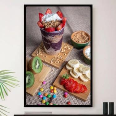 Imagem de Genérico, Quadro Açai Morango Banana Fitness Decorativo A4 23x33cm