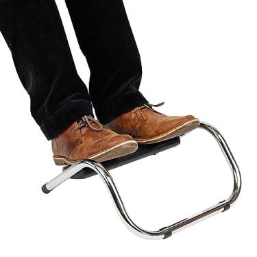 Imagem de Mind Reader Apoio de pé com altura ajustável para embaixo da mesa, design ergonômico, superfície antiderrapante, 4 níveis de elevação, metal, preto